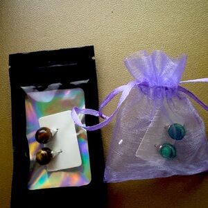 Set of Two Pairs of Stud Earrings